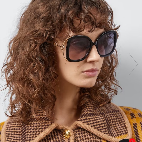 Gucci Black Oversized Square Sunglasses - Picture 5 of 9